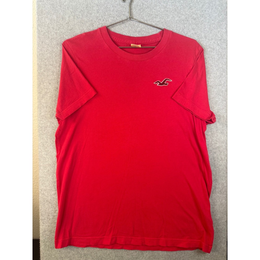 Hollister California Mens Red Short Sleeve Seagull Logo Crew Neck T-Shirt Large